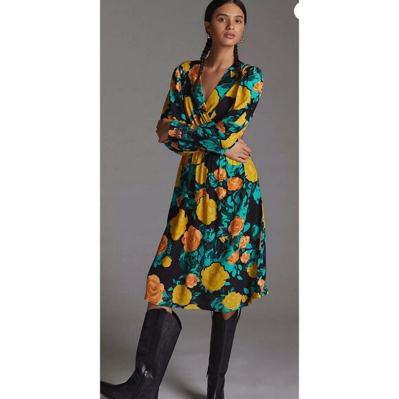 NWOT Plenty by Tracy Reese Floral Tie Back Midi Dress, Small $220 - Picture 1 of 10